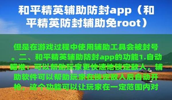 和平精英防封透视辅助器